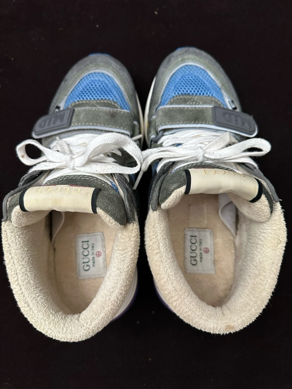 Gucci Ultrapace Mid Sneakers - Black/Grey/blue size 6 1/2 with COA and dustbag - Picture 5 of 14